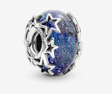 Gyöngy Pandora Galaxy Blue & Star Murano 790015C00