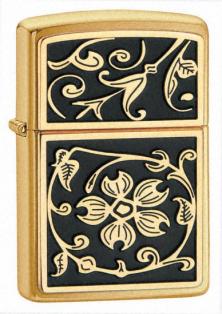 Öngyújtó Zippo Gold Floral Flush Emblem 23053