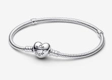 Acél karkötő Pandora Moments Heart & Snake 590719-18