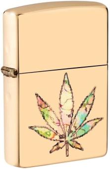 Öngyújtó Zippo Leaf Cannabis Fusion Brass 49240