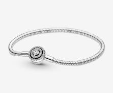 Acél karkötő Pandora Moments Halo Snake Chain 590038C01-19