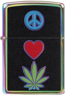 Öngyújtó Zippo 6345 Peace Love Leaf Cannabis