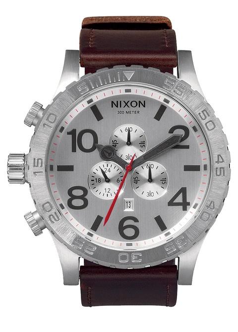 Karóra Nixon 51-30 Chrono Leather Silver A124 1113