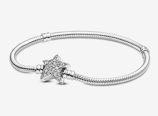Acél karkötő Pandora Moments Asymmetric Star 599639C01-18