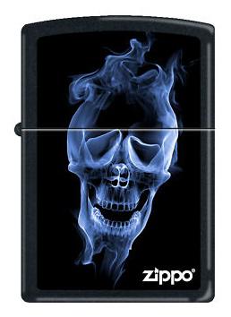 Öngyújtó Zippo Blue Flaming Skull 1585