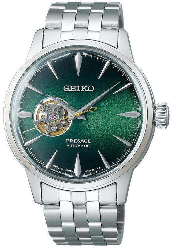 Karóra Seiko SSA441J1 Presage Automatic Open Heart Cocktail Time Grasshopper