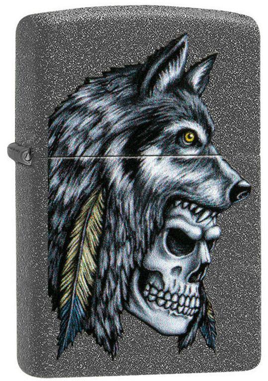 Öngyújtó Zippo Wolf Skull Feather 29863