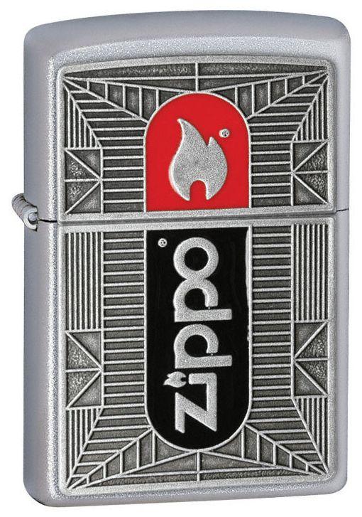Öngyújtó Zippo Blk/Red Chrome Emblem 20283