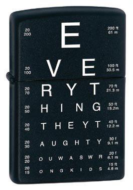 Öngyújtó Zippo Eye Charts 24890