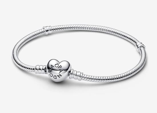 Acél karkötő Pandora Moments Heart & Snake 590719-18