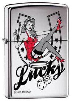 Öngyújtó Zippo Lucky Pinup Girl - Horseshoe 6266