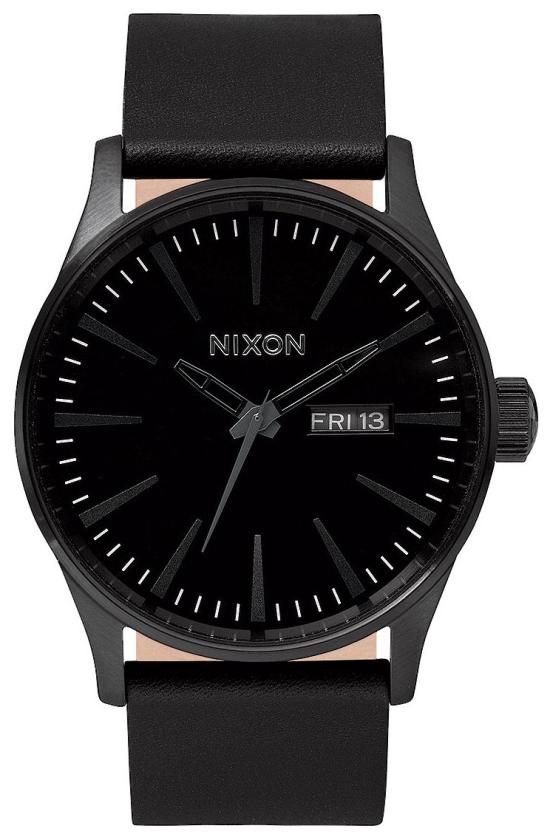 Karóra Nixon Sentry Leather All Black A105 001