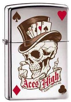 Öngyújtó Zippo Skull Aces High 7042