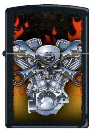 Öngyújtó Zippo Wrenched Skull Engine 9089