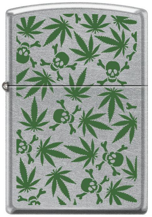 Öngyújtó Zippo Cannabis Leaf Skulls 8969