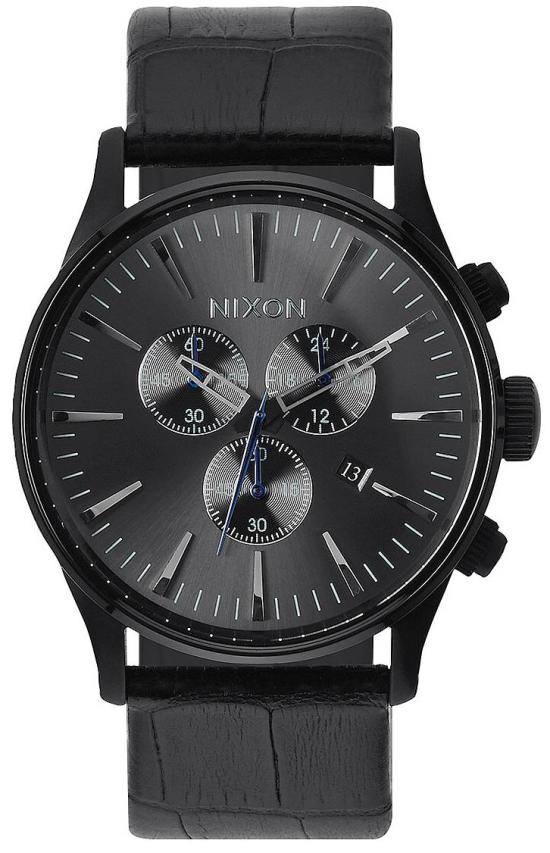 Karóra Nixon Sentry Chrono Leather Black Gator A405 1886