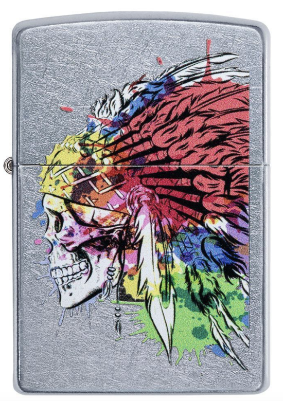 Öngyújtó Zippo Skull With Headdress 49111